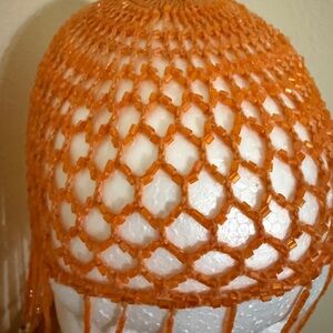 Orange Beaded Hair Net